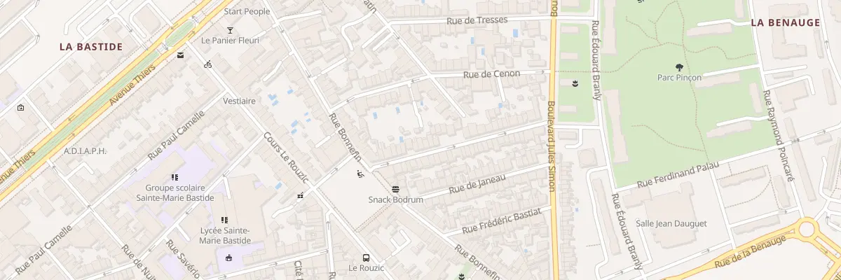 Plan du 20 Rue Béranger à Bordeaux