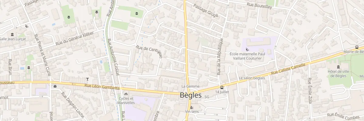 Plan du 14 Rue Jules Guesde à Bègles