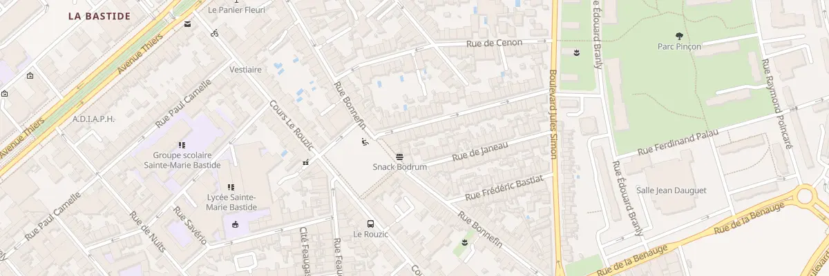 Plan du 9 Rue Béranger à Bordeaux