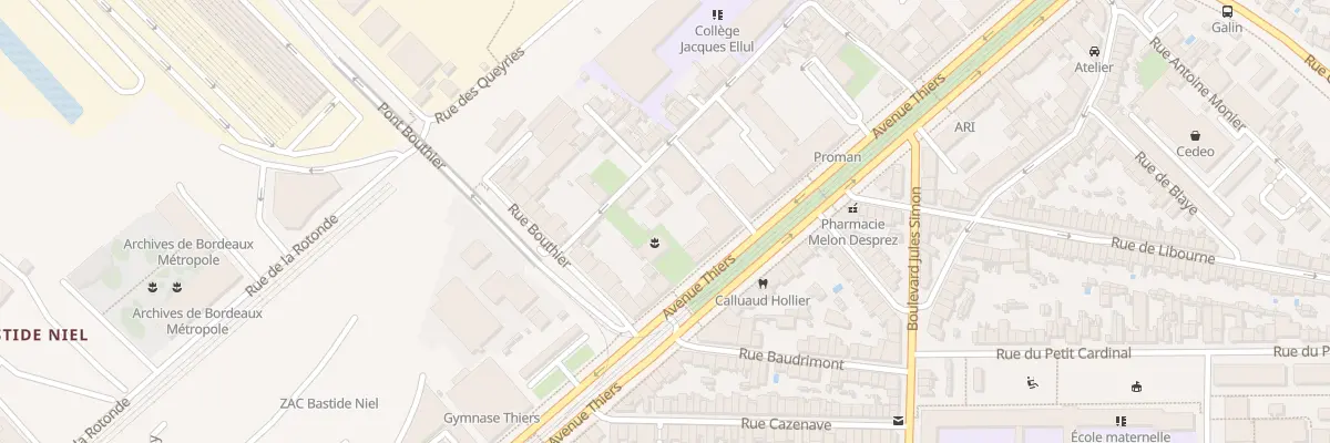 Plan du 212 Av Thiers à Bordeaux