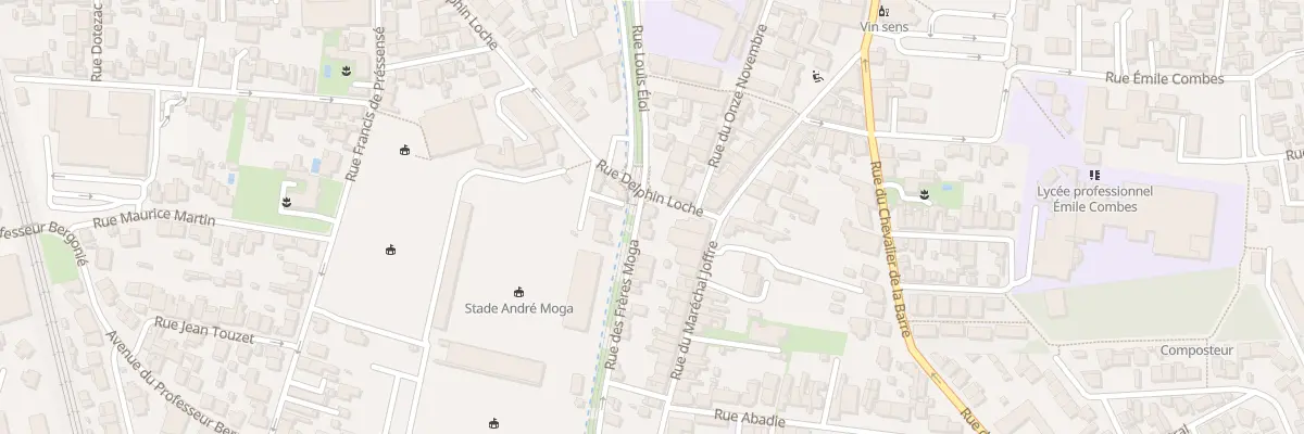 Plan du 2 Rue des Frères Moga à Bègles