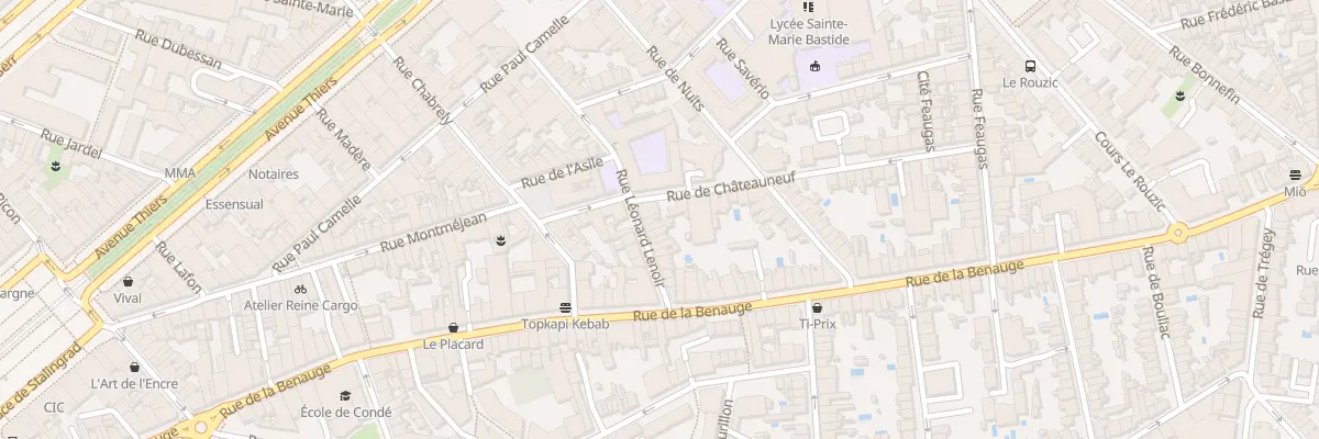 Plan du 24 Rue Léonard Lenoir à Bordeaux