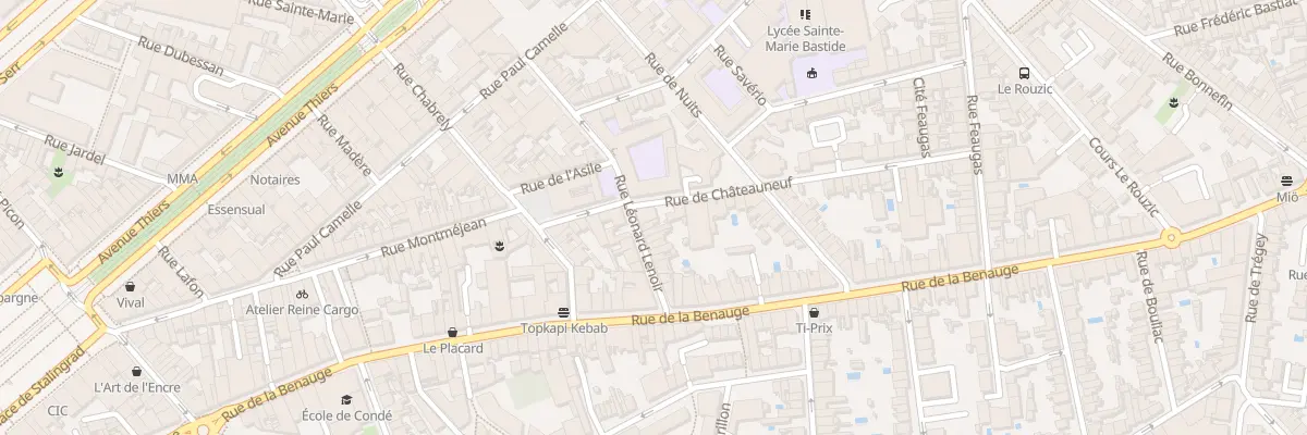 Plan du 20 Rue Léonard Lenoir à Bordeaux