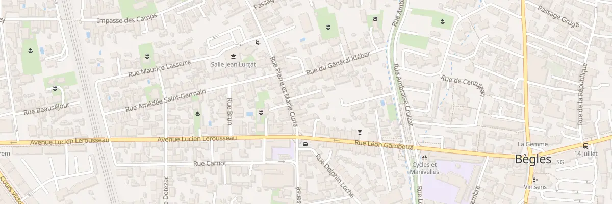 Plan du 7 Rue Pierre Curie à Bègles