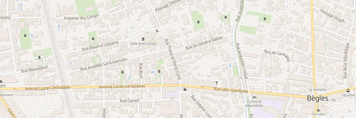 Plan du 9 Rue Pierre Curie à Bègles