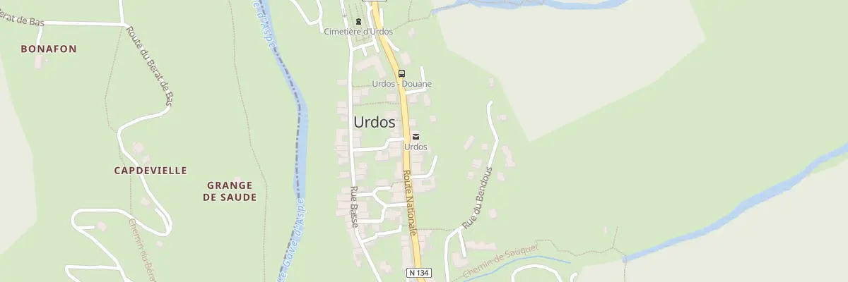 Plan du 15 Rte Nationale à Urdos