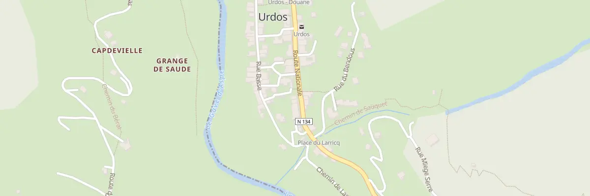 Plan du 42 Rte Nationale à Urdos