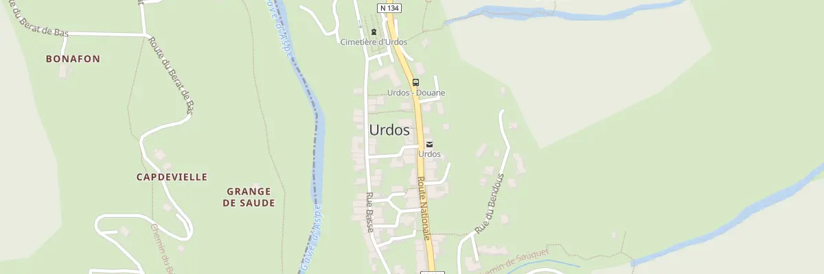 Plan du 16 Rte Nationale à Urdos