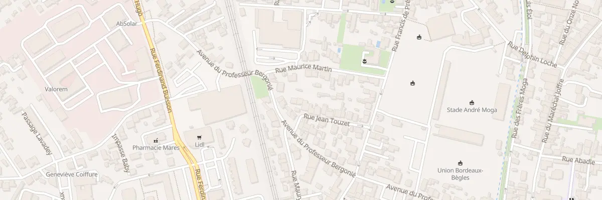 Plan du 21 Rue Touzet à Bègles