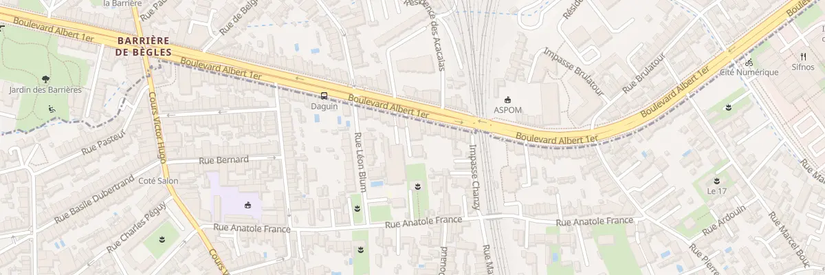 Plan du 219 Bd Albert Premier à Bègles