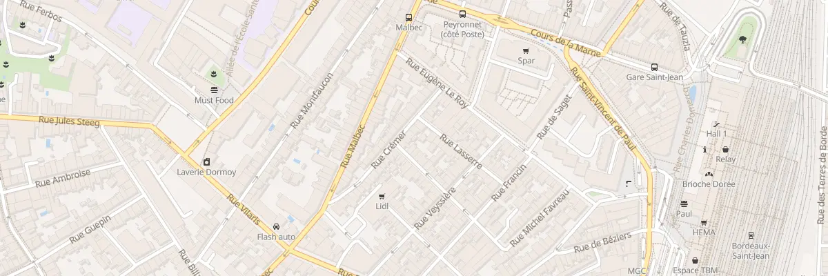 Plan du 18 Rue Crémer à Bordeaux