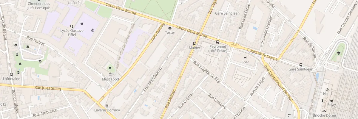 Plan du 17 Rue Malbec à Bordeaux