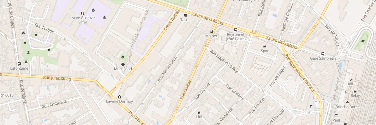 Plan du 25 Rue Malbec à Bordeaux