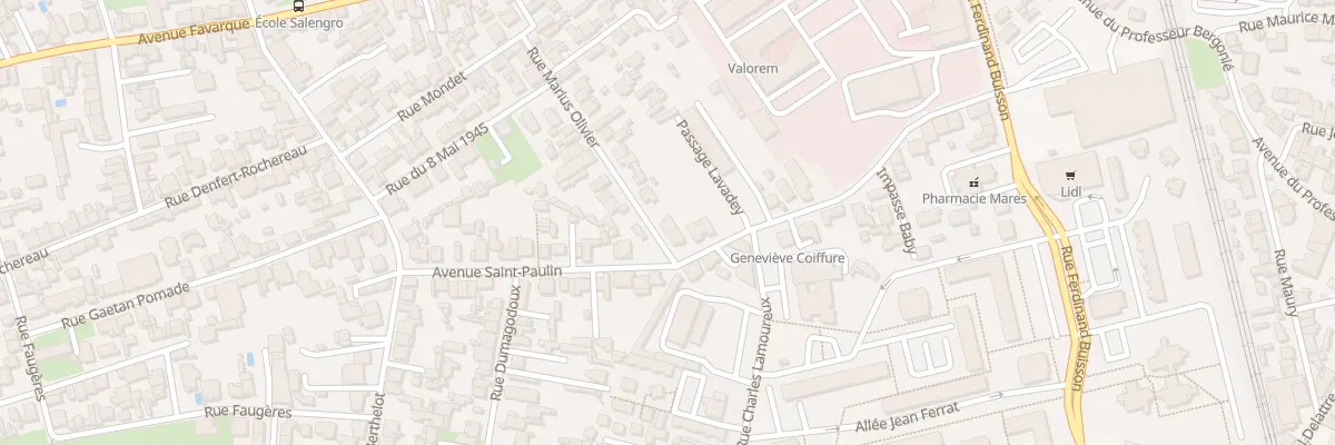 Plan du 1 Rue Marius Olivier à Bègles