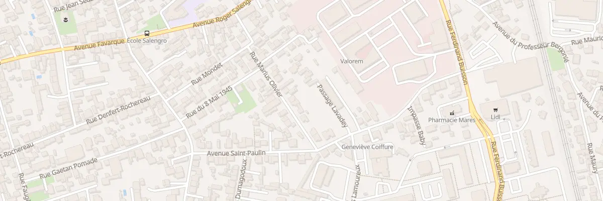 Plan du 7 Rue Marius Olivier à Bègles