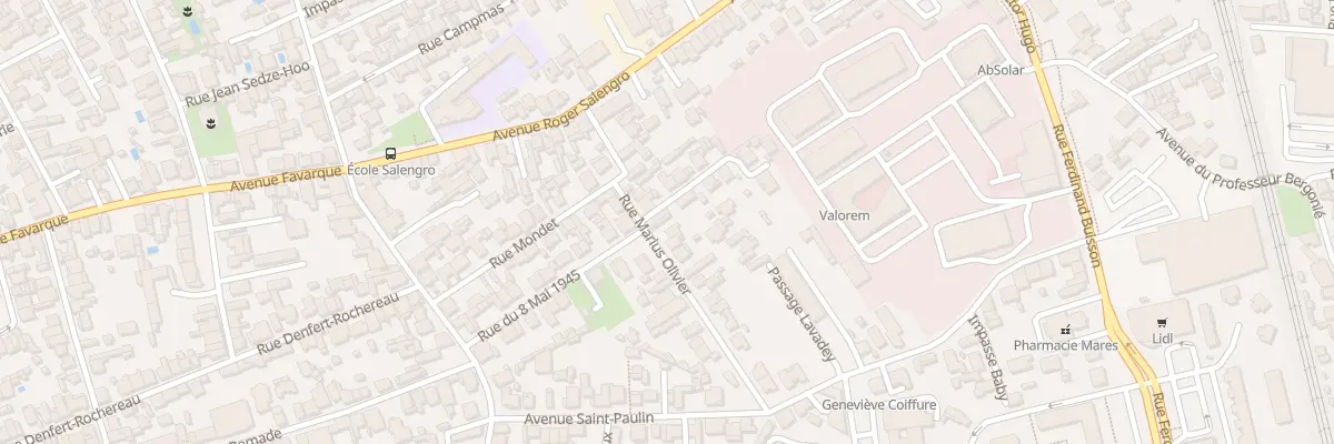 Plan du 21 Rue Marius Olivier à Bègles