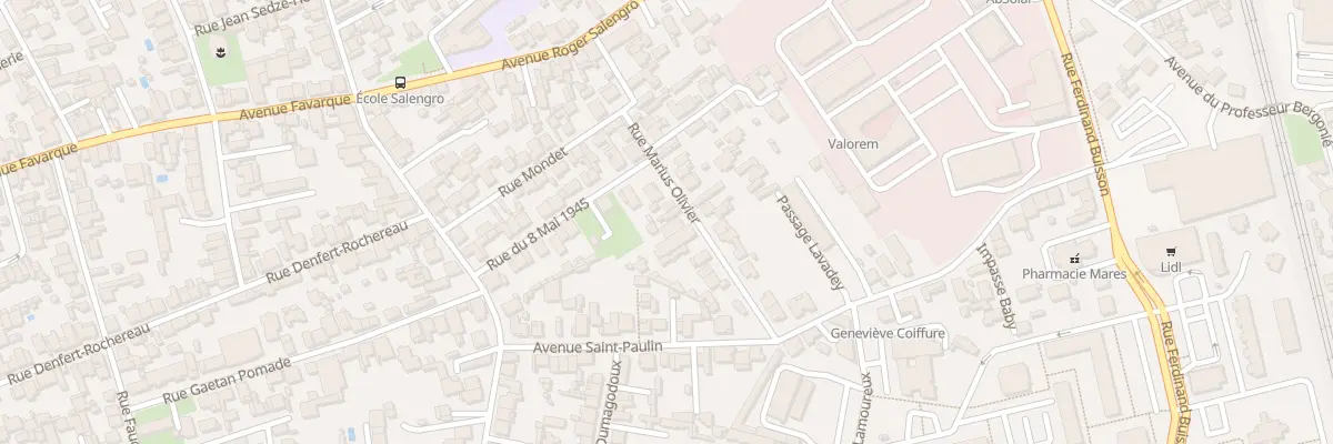 Plan du 18 Rue Marius Olivier à Bègles