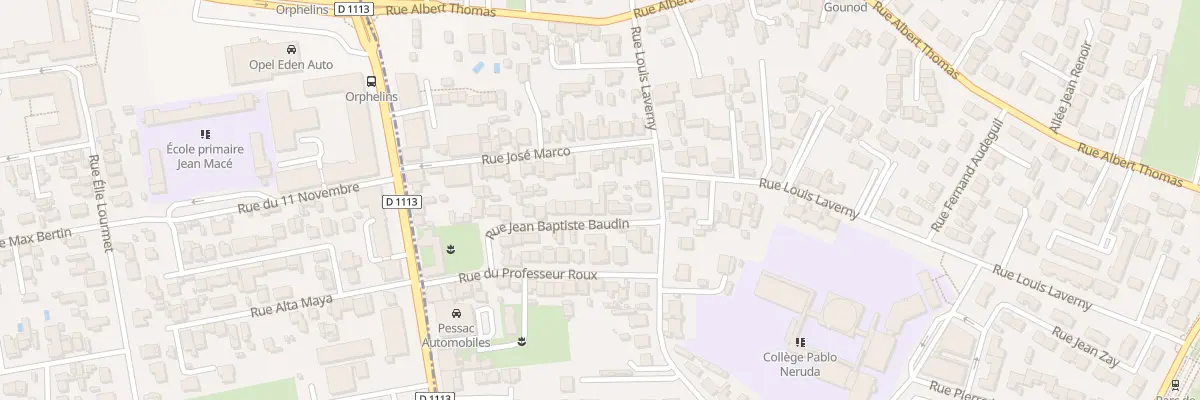 Plan du 9 Rue Jean-Baptiste Baudin à Bègles
