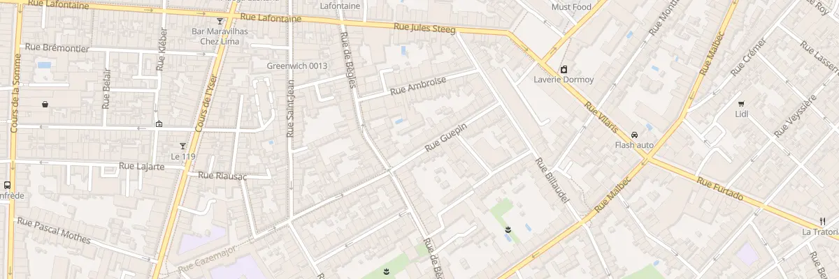 Plan du 10 Rue Guépin à Bordeaux