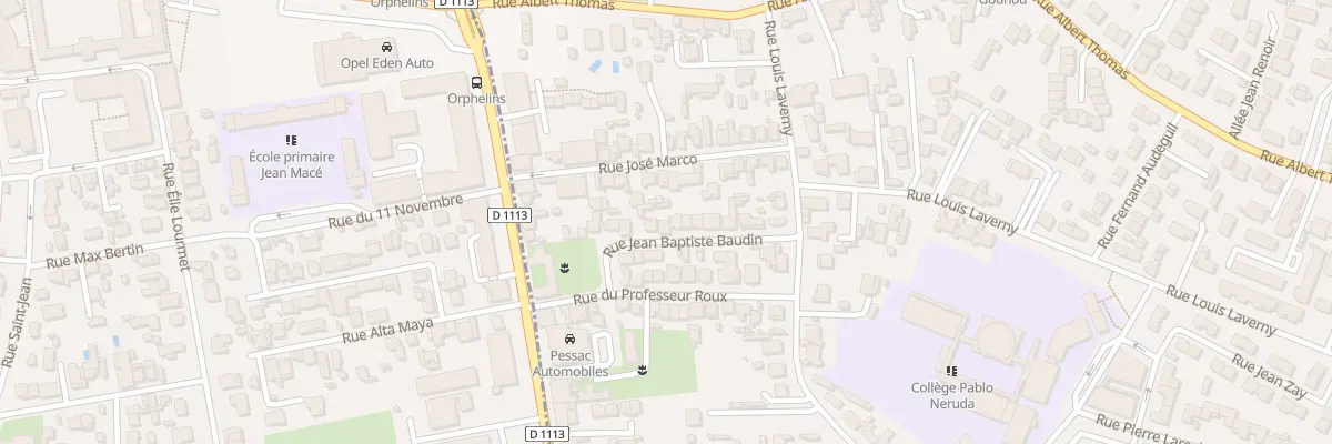 Plan du 19 Rue Jean-Baptiste Baudin à Bègles
