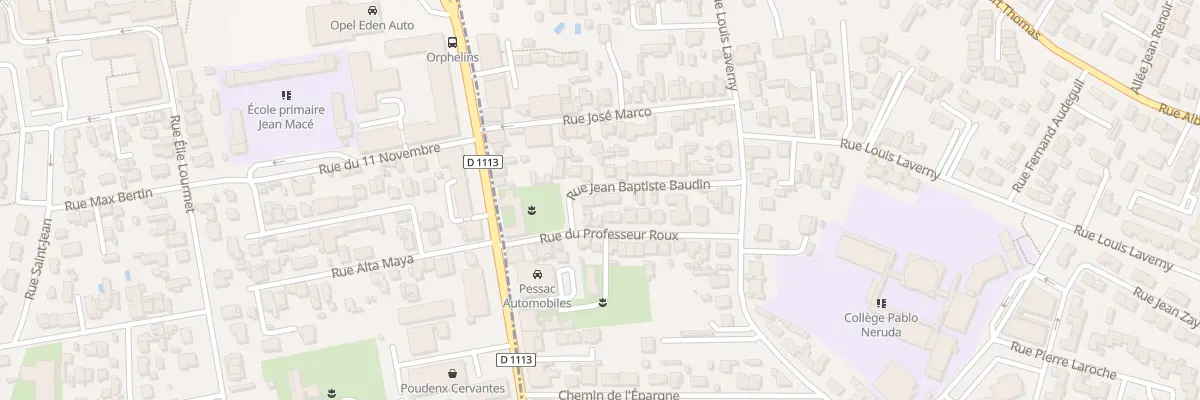Plan du 20A Rue Jean-Baptiste Baudin à Bègles