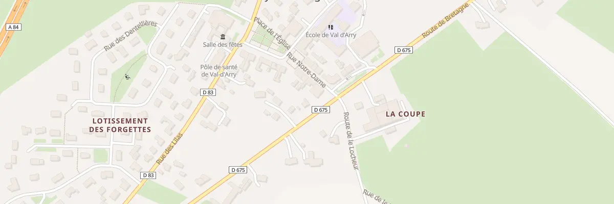 Plan du 1820 Rte de Bretagne Noyers Bocage à Val d’Arry