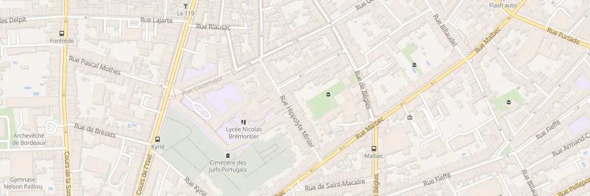 Plan du 20 Rue Hippolyte Minier à Bordeaux