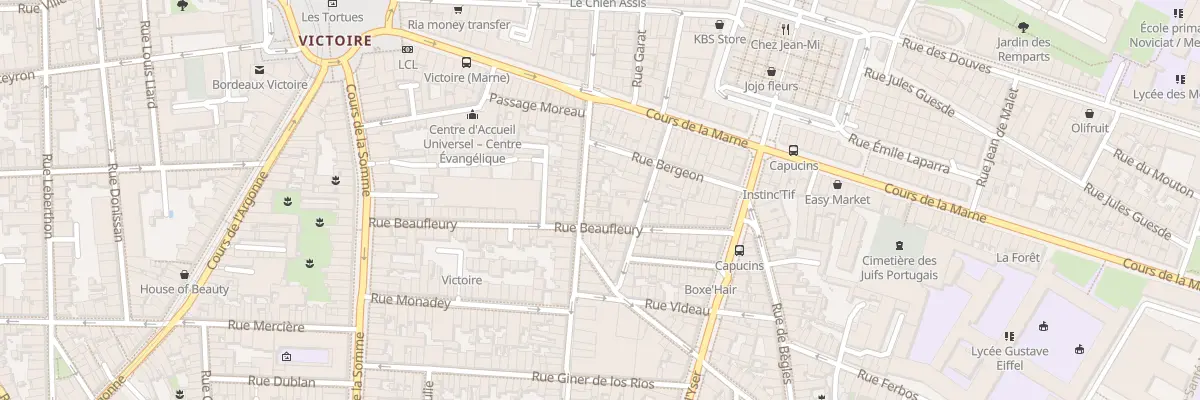 Plan du 22 Rue Kléber à Bordeaux