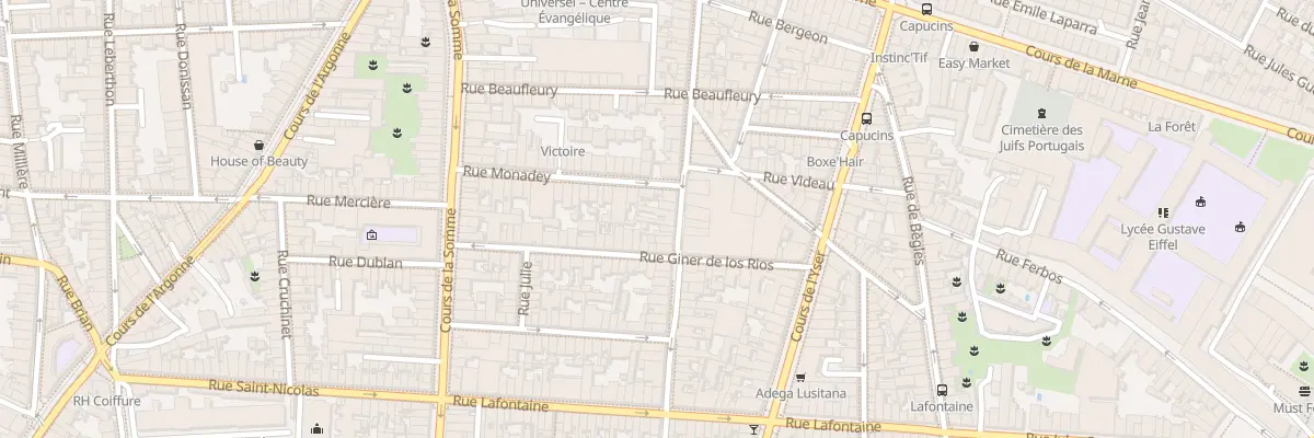 Plan du 55 Rue Kléber à Bordeaux