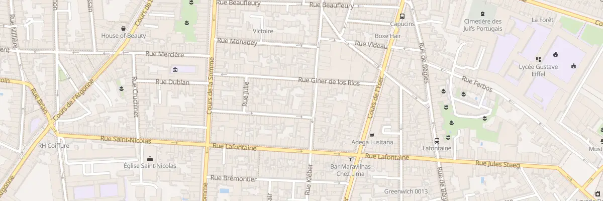 Plan du 75 Rue Kléber à Bordeaux