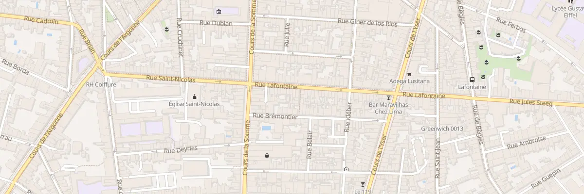 Plan du 17 Rue Lafontaine à Bordeaux