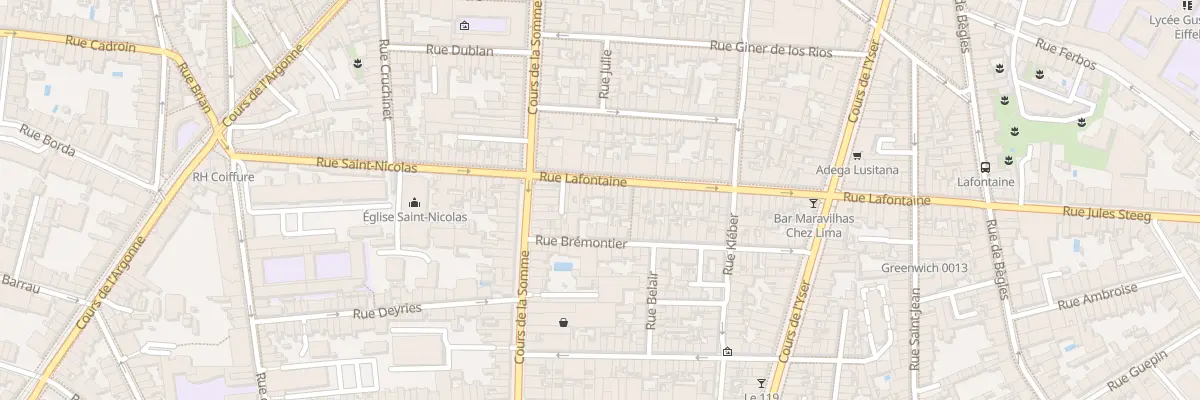 Plan du 13 Rue Lafontaine à Bordeaux