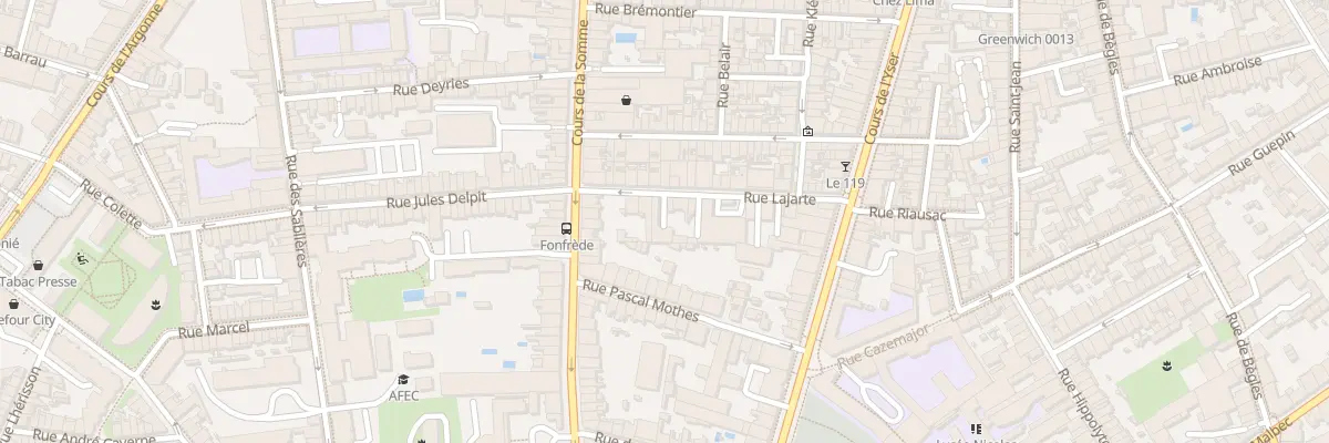 Plan du 11 Rue Lajarte à Bordeaux