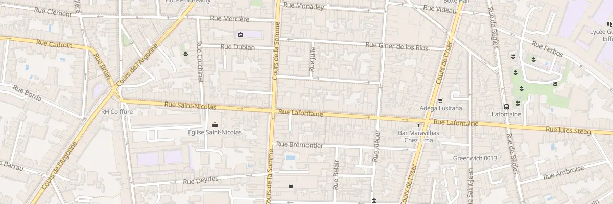 Plan du 14 Rue Lafontaine à Bordeaux