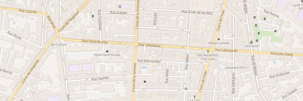 Plan du 11 Rue Lafontaine à Bordeaux