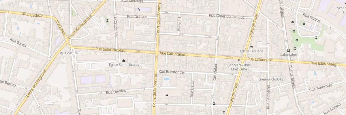 Plan du 9 Rue Lafontaine à Bordeaux