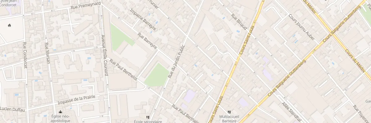Plan du 172 Rue du Jardin Public à Bordeaux