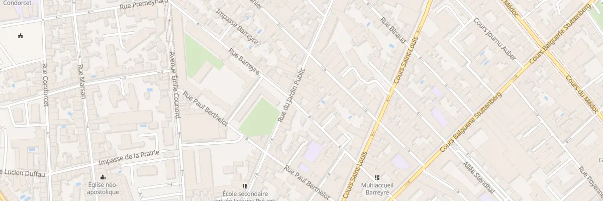 Plan du 170 Rue du Jardin Public à Bordeaux
