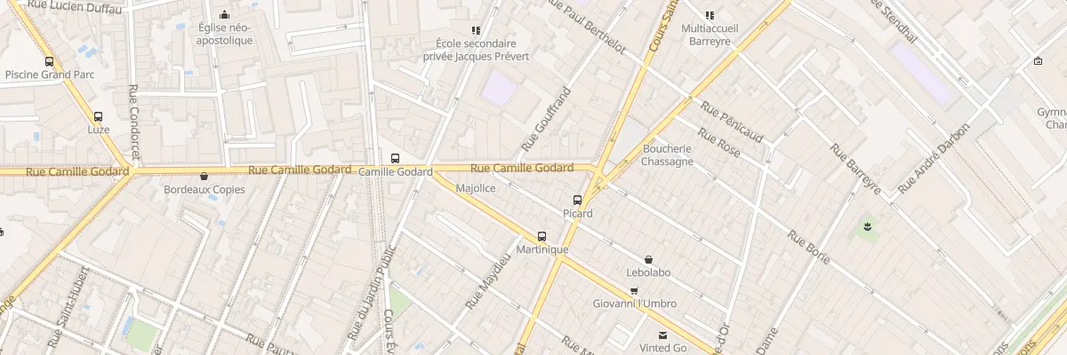 Plan du 12 Rue Camille Godard à Bordeaux