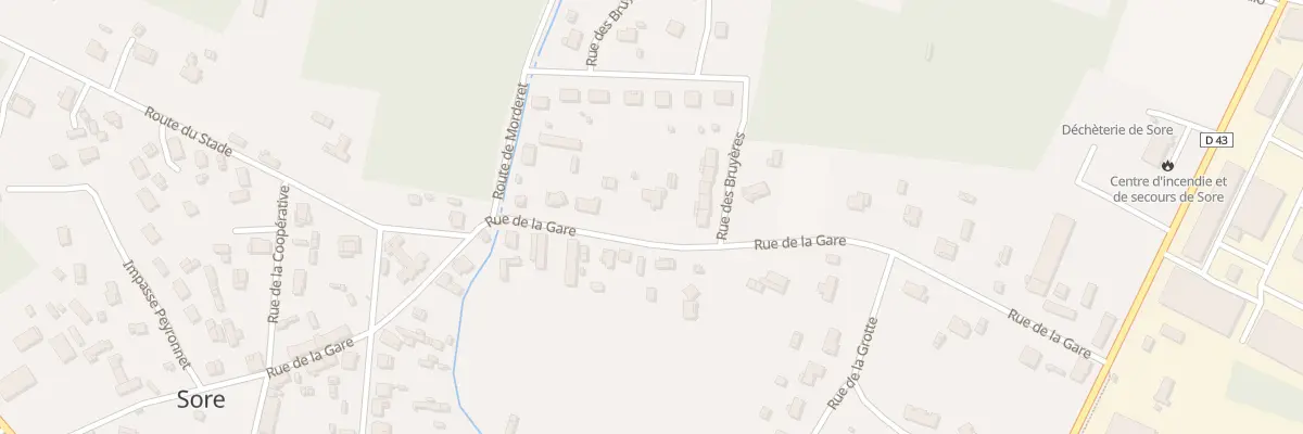 Plan du 9001 Rue de la Gare à Sore