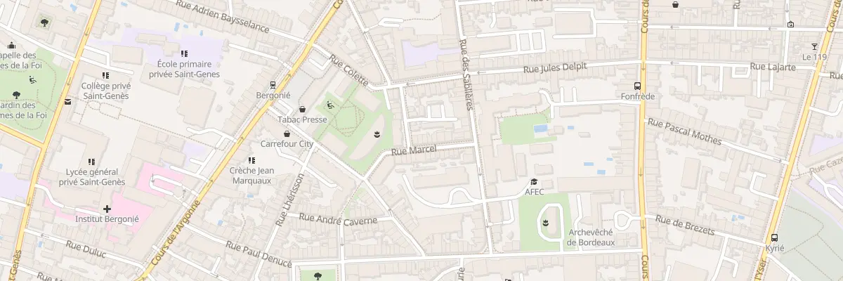 Plan du 13 Rue Marcel à Bordeaux