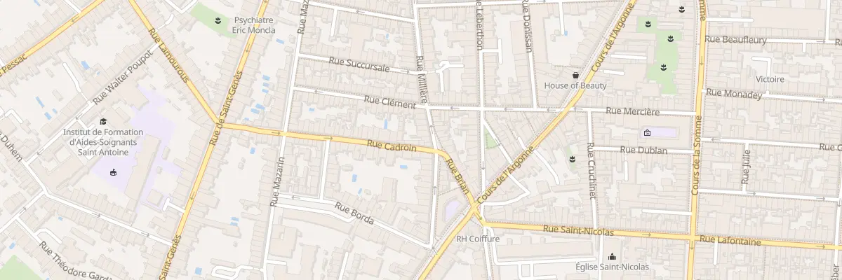 Plan du 81 Rue Millière à Bordeaux