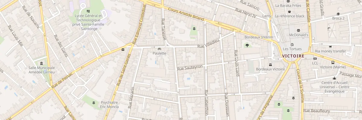 Plan du 10 Rue Millière à Bordeaux