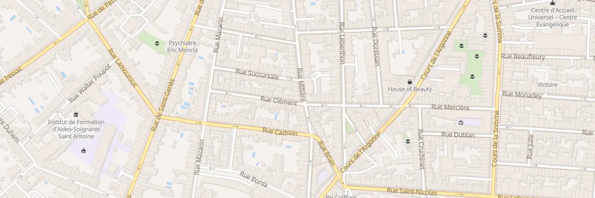 Plan du 69 Rue Millière à Bordeaux