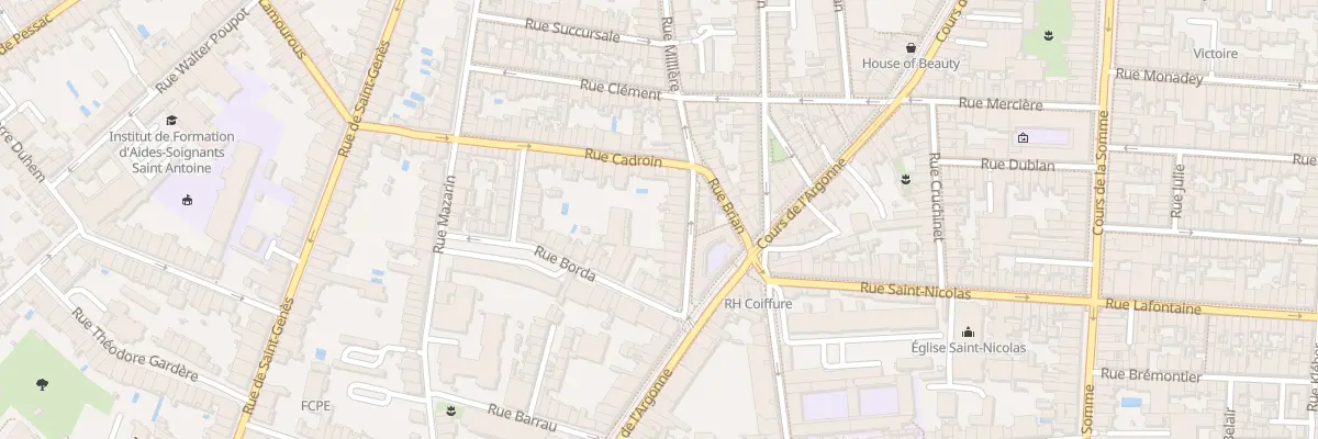 Plan du 95 Rue Millière à Bordeaux