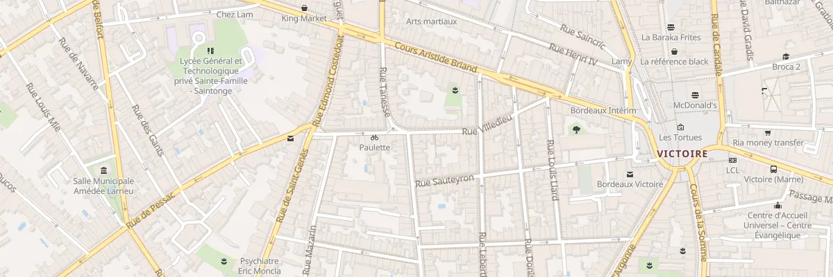 Plan du 2 Rue Millière à Bordeaux