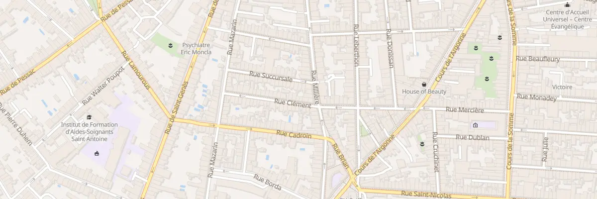 Plan du 34 Rue Clément à Bordeaux