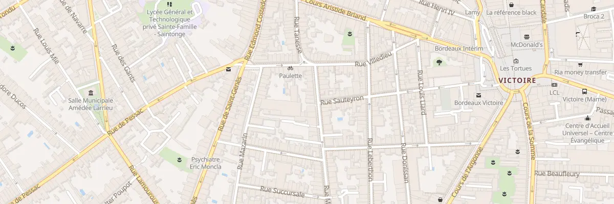 Plan du 17 Rue Millière à Bordeaux