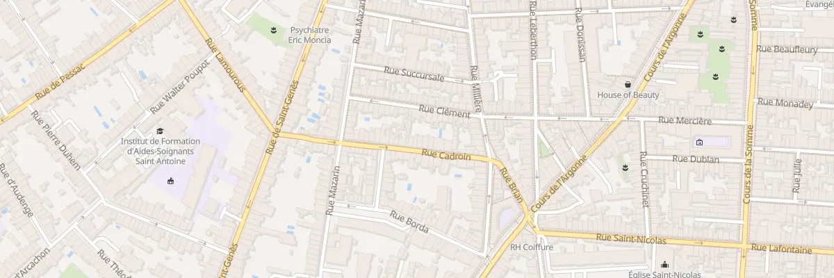 Plan du 38B Rue Cadroin à Bordeaux