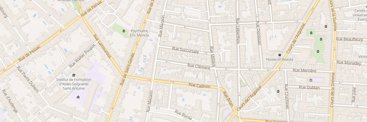 Plan du 18 Rue Clément à Bordeaux